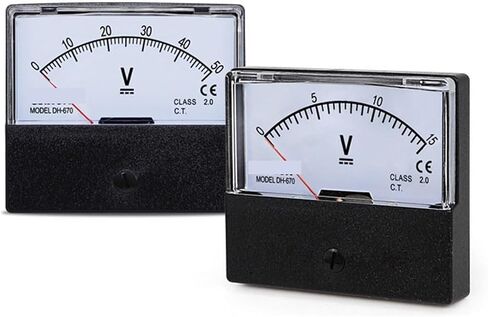 DH-670 DC Voltmeter Pointer Meter 1V 2V 5V 10V 15V 20V 25V 30V 50V 75V 100V 150V 200V 300V 450V 500V 600V 1PCS (200V) in Saudi Arabia