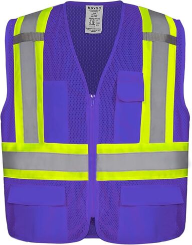 KAYGO Safety Vest with Pockets - High Visibility Reflective Vest ANSI Class 2 Construction Vest in Kuwait