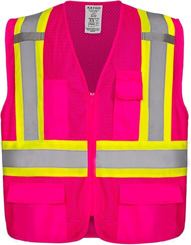 KAYGO Safety Vest with Pockets - High Visibility Reflective Vest ANSI Class 2 Construction Vest in Kuwait