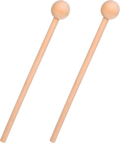 2 PCS عصي الإيقاع الخشبية 8 بوصات عصي خشبية لـ Glockenspiel Xylophone Chime Woodblock والأجراس (لون الخشب) in Kuwait