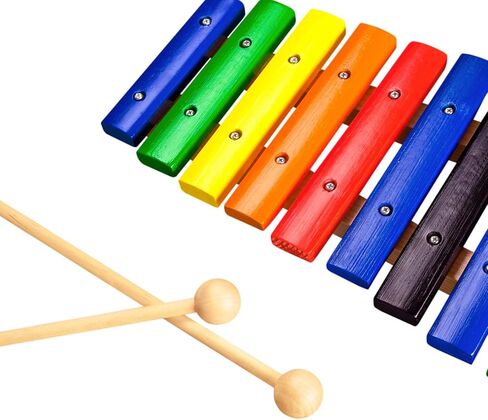 2 PCS عصي الإيقاع الخشبية 8 بوصات عصي خشبية لـ Glockenspiel Xylophone Chime Woodblock والأجراس (لون الخشب) in Kuwait