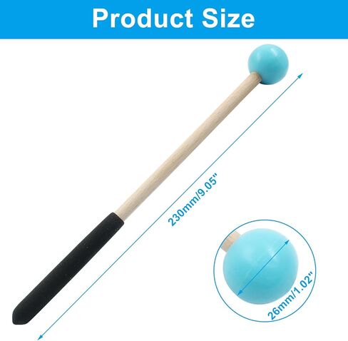 Piutouyar 2 PCS رأس المطاط مرسال Xylophone مقاطع ، 8 بوصات مطرقة من خشب الطبل drumsticks لزيليوفون ، glockenspiel ، خشب ، عصا أجراس ، مطرقة أسطوانة اللسان (أخضر) in Saudi Arabia