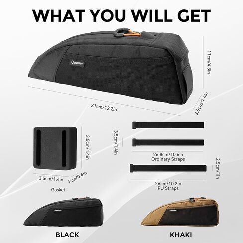 ROCKBROS Top Tube Bike Bag for Cycling, Bicycle Frame Bag for Bikepacking, Waterproof Bike Storage Bag, Cycling Accessories for Road Mountain Gravel Electric Bike (Black) in Saudi Arabia