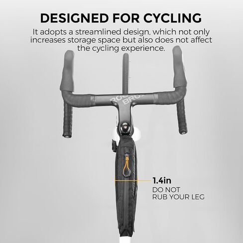 ROCKBROS Top Tube Bike Bag for Cycling, Bicycle Frame Bag for Bikepacking, Waterproof Bike Storage Bag, Cycling Accessories for Road Mountain Gravel Electric Bike (Black) in Saudi Arabia