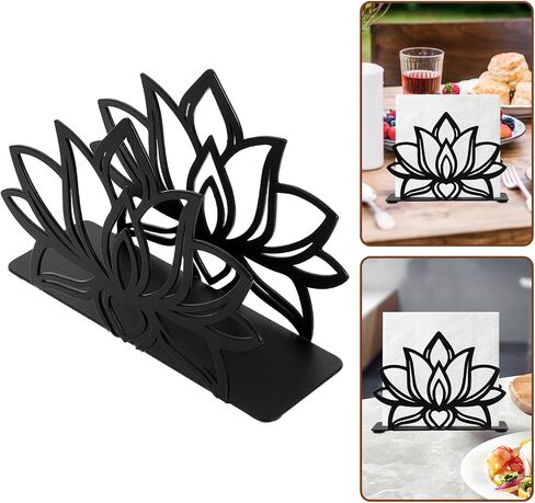 Zerodeko Lotus Flower Flower Holder Vintage Metal Fedabkin Stand Black Cast Cochtail Cocktail Neeperizer Farmhouse Farmin in Kuwait