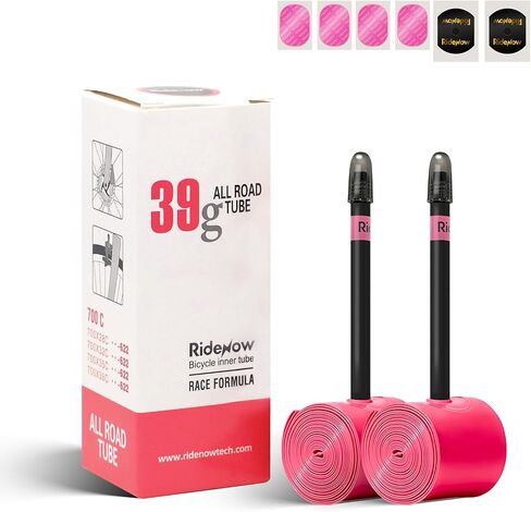 Ridenow 2-Pack Bike Inner Tube for 700/18C-28C, 700/18C-32C,700/28C-38C with 45/65/85 mm Metal &TPU Presta Valves for Road Bikes, Super Light Puncture Resistant (Include Patch Repair Kits) in Saudi Arabia