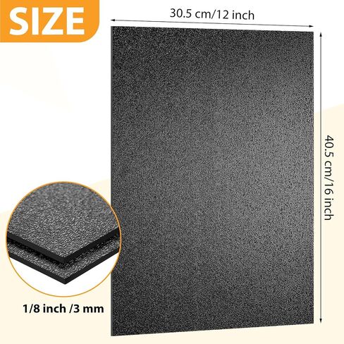 Nuanchu 4 حزم ABS ورقة بلاستيكية سميكة الصلابة الصلبة مع اثنين من جانب اثنين من جانب 12 "× 16" 1/8 "لوحة بلاستيكية مرنة قابلة للمرنة للسيارات الصناعية DIY in Saudi Arabia
