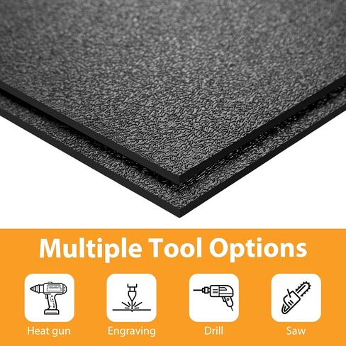 Nuanchu 4 حزم ABS ورقة بلاستيكية سميكة الصلابة الصلبة مع اثنين من جانب اثنين من جانب 12 "× 16" 1/8 "لوحة بلاستيكية مرنة قابلة للمرنة للسيارات الصناعية DIY in Saudi Arabia