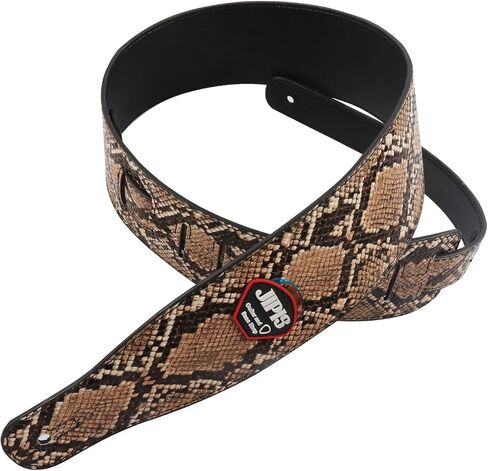Snake Skin Design Pu Leather Guitar Strap للاختراق الكهربائي/الصوتية حزام باس مع 3 اختيارات الغيتار in Kuwait