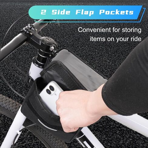 حقيبة هاتف Mosiso Bike Frame Bicy Bicycle Bage ، Top Top Tube Phone Phone Cycling Cycling Cycling Pouch للهواتف تحت 6.7 بوصة ، علبة إكسسوارات الدراجات مع 2 جيوب رفرف جانبي لركوب الدراجات الجبلية ، الأسود in Saudi Arabia