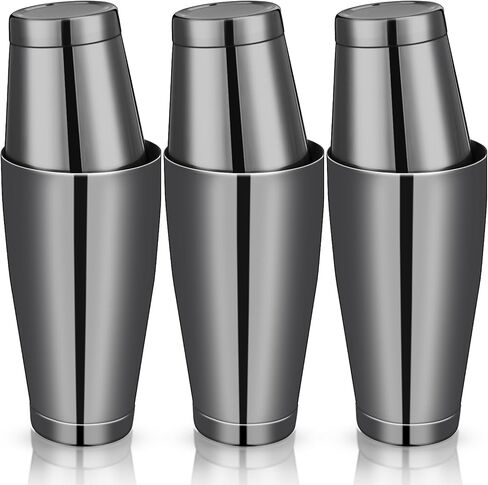 SABARY 6 PCS كوكتيل Shakers Bar Professional Shaker Boston مجموعة من الفولاذ المقاوم للصدأ Martini Mixer أداة أساسية مرجحة الهز المعدنية CAN CAKTAIN in Saudi Arabia