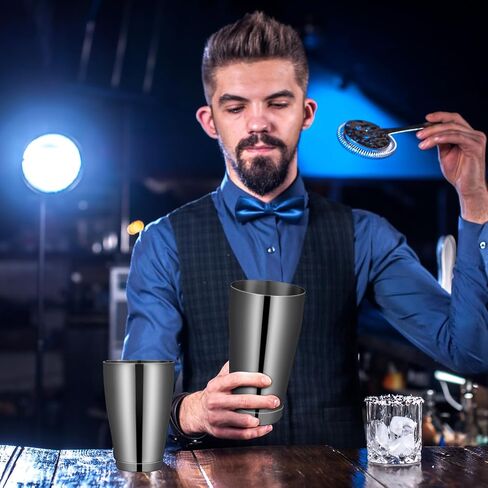 SABARY 6 PCS كوكتيل Shakers Bar Professional Shaker Boston مجموعة من الفولاذ المقاوم للصدأ Martini Mixer أداة أساسية مرجحة الهز المعدنية CAN CAKTAIN in Saudi Arabia