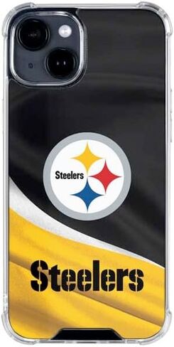 Skinit Clear Phone Case متوافق مع iPhone 14 Plus - تصميم NFL Pittsburgh Steelers المرخص رسميًا in Saudi Arabia