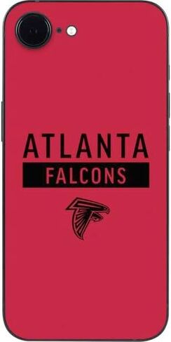 Skinit Skinit Phone Skin متوافق مع iPhone 16E - تصميم NFL Atlanta Falcons بالأبيض والأسود المرخص لها in Saudi Arabia