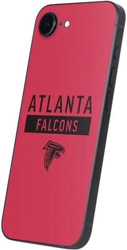 Skinit Skinit Phone Skin متوافق مع iPhone 16E - تصميم NFL Atlanta Falcons بالأبيض والأسود المرخص لها in Saudi Arabia