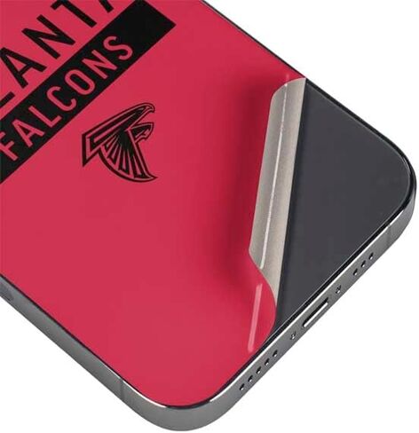 Skinit Skinit Phone Skin متوافق مع iPhone 16E - تصميم NFL Atlanta Falcons بالأبيض والأسود المرخص لها in Saudi Arabia
