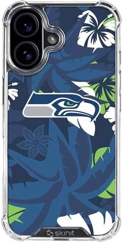 Skinit Clear Phone Case متوافق مع iPhone 16 - تصميم شعار NFL Seattle Seahawks المرخص رسميًا in Saudi Arabia