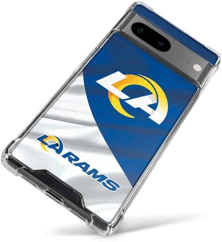 Skinit Clear Phone Case Compatible with Google Pixel 7a - Officially Licensed NFL Los Angeles Rams Design in Saudi Arabia