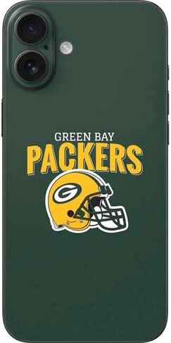 Skinit Skinit Phone Skin متوافق مع iPhone 16 Plus - تصميم NFL Green Bay Packers المرخص رسميًا in Saudi Arabia