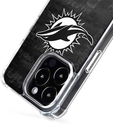 Skinit Phone Case Compatible with MagSafe iPhone 15 Pro Max - Officially Licensed NFL Miami Dolphins Black & White Design in Saudi Arabia