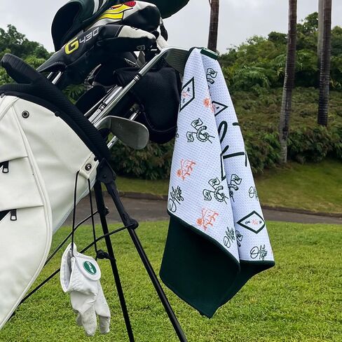 Swig Sip Premium Magnetic Golf Towel - Fast Drying, Easy Clean, Soft Waffle Weave Towel for Men & Women - 18x18inches,with Magnet for Golf Carts & Clubs - Ideal for Golfers in Kuwait