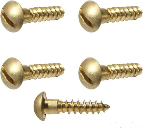 #2 x 1/4" Solid Brass Round Head Wood Screw Qty 100 Pieces, Slotted Drive, Number 2 Size x 1/4" Length in Saudi Arabia