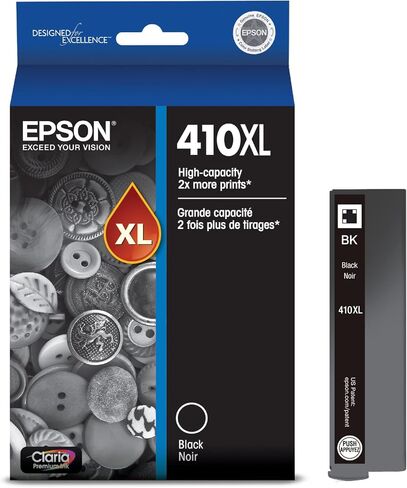 مجموعة خرطوشة حبر Epson 410 Claria Premium ذات سعة عالية باللون الأسود وخرطوشة ألوان قياسية (T410XL-BCS) تعمل مع Expression XP-530، 630، 640، 7100، 830 in Kuwait