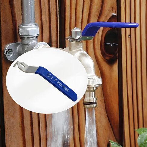 1 PCS Ball Valve Handle DN25 Blue Lever Handle Ball Valve for Outdoor Faucet Particle Service Service فوهة مع Nut (Hole: 6x10mm) (DN25) in Saudi Arabia