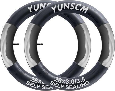 yunscm 2-pcs 26x3.0 أنابيب الدراجة الدهنية ذات الختم ذاتيا 26 × 3.0/3.5 AV32mm (76/89-559) إصلاح تلقائي فائق ، مقاومة للثقب مع 26x3 26x3 in Saudi Arabia
