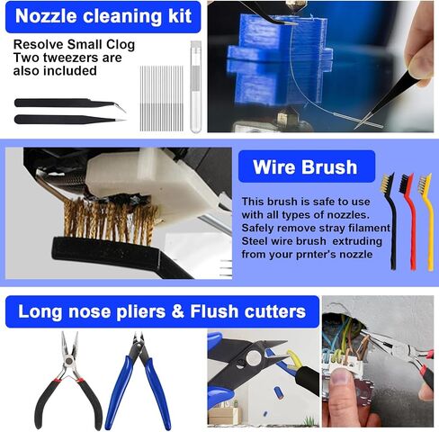 3D Printer Tools Kit, 139pcs 3D Printer Accessories Includes Nozzle Cleaning Needles, Deburring Tools, Removable Screwdriver Kit, Electric Polishing Machine, for 3D Print Removing, Cleaning, Finishing in Saudi Arabia