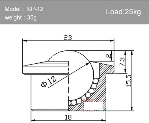 عجلات كرة نايلون الدقيقة التي تحمل عجلة الصوت العالمي SP-8 SP-30 مرنة 1pcs (SP-12) in Kuwait
