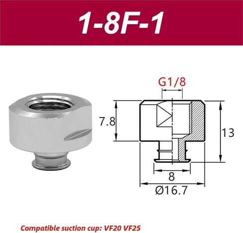 VF Manipulator Vacuum Suction Cup VF15/20/25/30/40/50 Industrial Accessories 1Pcs(1-8M-3) in Saudi Arabia