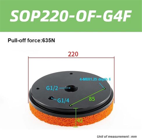 Pneumatic Industrial Sponge Suction Cup Manipulator Large Suction Power Traceless Gripper 1Pcs(SOP220-OF-G4F) in Saudi Arabia