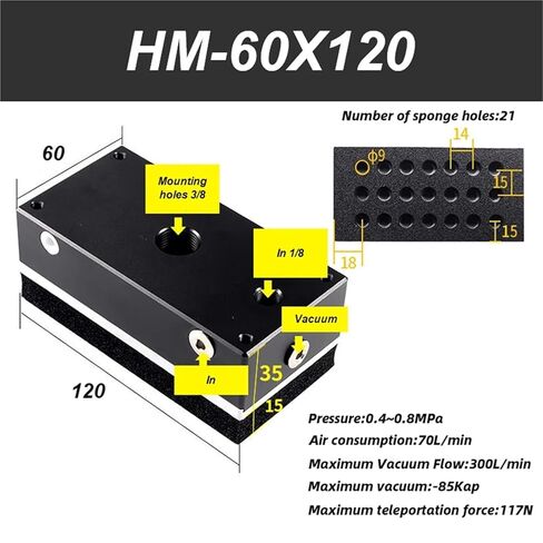 تفريغ متكامل إسفنجة شفط كأس المناور الهوائية غير المدمرة 1PCs (HM-130X850) in Saudi Arabia