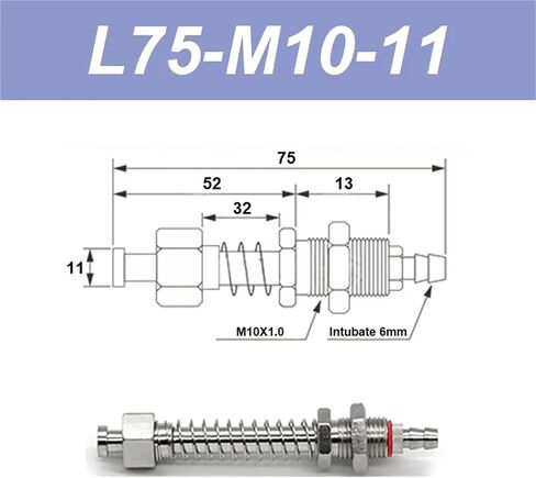 Vacuum Suction Cup Base 11mm Hardware Manipulator Fixture Tail Air Inlet 1Pcs(L65-M10-11) in Saudi Arabia