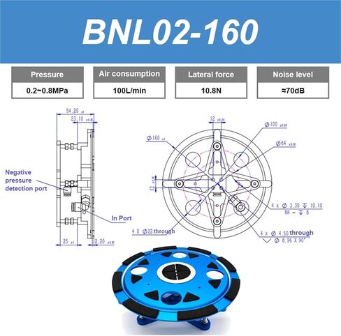 Vacuum Suction Cups Pneumatic Photovoltaic Ceramics Silicon Wafers Non-Marking Suction Cups 1Pcs(BNL05-40) in Saudi Arabia