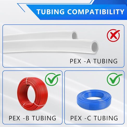 PEX تقليل TEE 3/4 "× 3/4" × 1/2 "، نحاس لا حديد من أجل تجعيد أو cinch ، PEX-B متوافق ، 12 حزمة in Kuwait