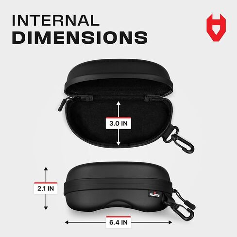 NoCry Storage Case for Safety Glasses with Felt Lining, Reinforced Zipper and Handy Belt Clip in Kuwait