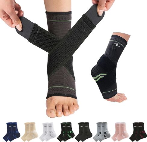 ABIRAM Ankle Brace Compression Sleeve with Adjustable Support Strap in Saudi Arabia