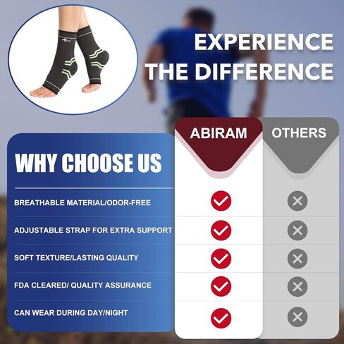 ABIRAM Ankle Brace Compression Sleeve with Adjustable Support Strap in Saudi Arabia