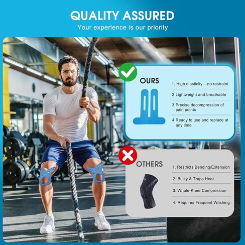 12PCS Precut Kinesiology Tape for Knees | Athletic Tape | Original Cotton & Elastic Kinesiology Athletic Tape – Knee Support & Stability & Pain Relief | Latex-Free | Breathable & Waterproof 3Colors in Saudi Arabia