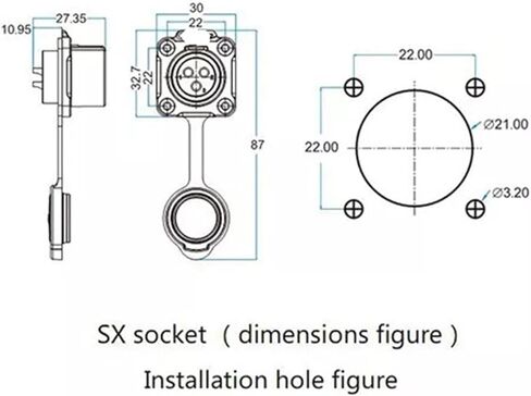 2 دبوس الطاقة الدائرية الموصل الصناعي الإناث في الهواء الطلق IP67 IP67 in Kuwait