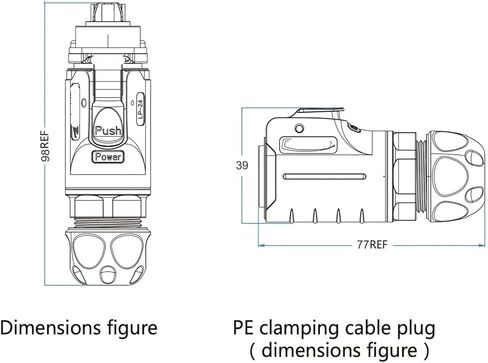 4 دبوس الطاقة الدائرية موصل أنثى في الهواء الطلق مقاوم للماء M24 in Kuwait