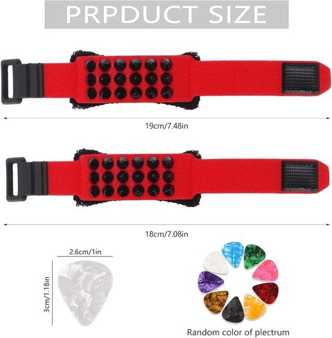 2PCS Guitar String Mute Damper,Guitar String Cover Belt, Adjustable Bass Mute Silencer, Adjustable Bass Mute, for Electric Acoustic Classic Guitar Bass Musical Instrument Accessories(RedDD) in Saudi Arabia