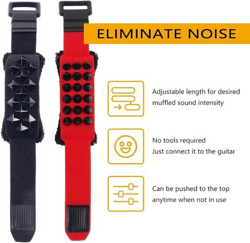 2PCS Guitar String Mute Damper,Guitar String Cover Belt, Adjustable Bass Mute Silencer, Adjustable Bass Mute, for Electric Acoustic Classic Guitar Bass Musical Instrument Accessories(RedDD) in Saudi Arabia
