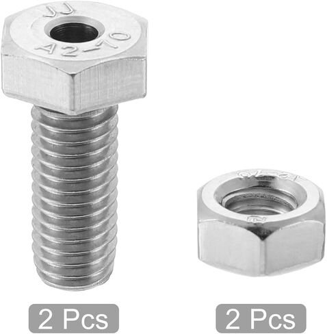 MECCANIXITY M8x30mm Hollow Screw Bolts External Hexagon Fasteners with Nuts, 304 Stainless Steel Pack of 2 in Saudi Arabia