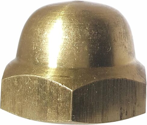 8-32 Hex Cap Nuts, Solid Brass, Grade 360, Commercial, Plain Finish, Quantity 25 by Fastenere in Saudi Arabia