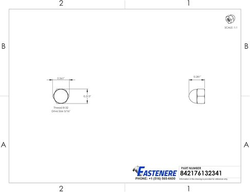 8-32 Hex Cap Nuts, Solid Brass, Grade 360, Commercial, Plain Finish, Quantity 25 by Fastenere in Saudi Arabia
