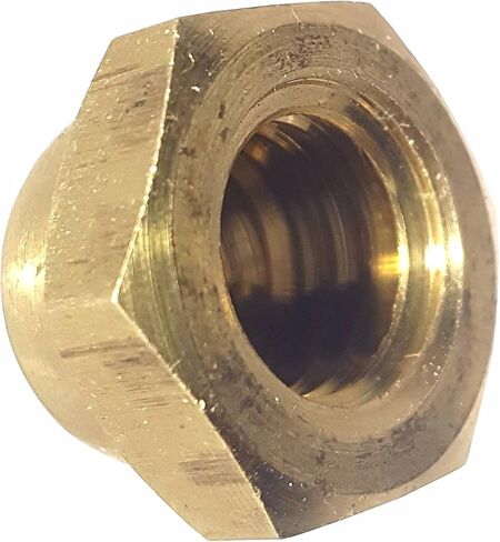 8-32 Hex Cap Nuts, Solid Brass, Grade 360, Commercial, Plain Finish, Quantity 25 by Fastenere in Saudi Arabia