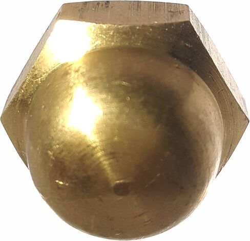 8-32 Hex Cap Nuts, Solid Brass, Grade 360, Commercial, Plain Finish, Quantity 25 by Fastenere in Saudi Arabia